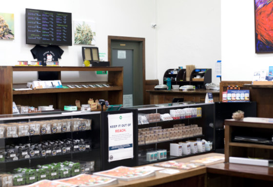 inside cannabis dispensary