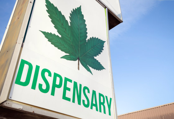 marijuana dispensary sign outdoors