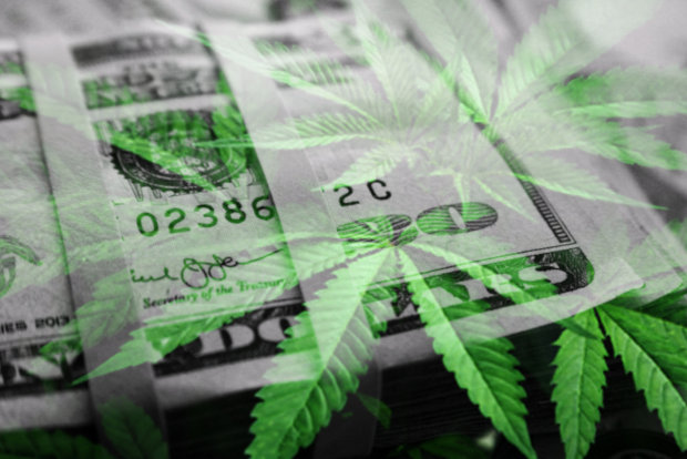 cannabis overlaying US dollars